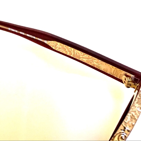 💯Authentic- ETRO Red Frame with Gold Embossed - Picture 3 of 12